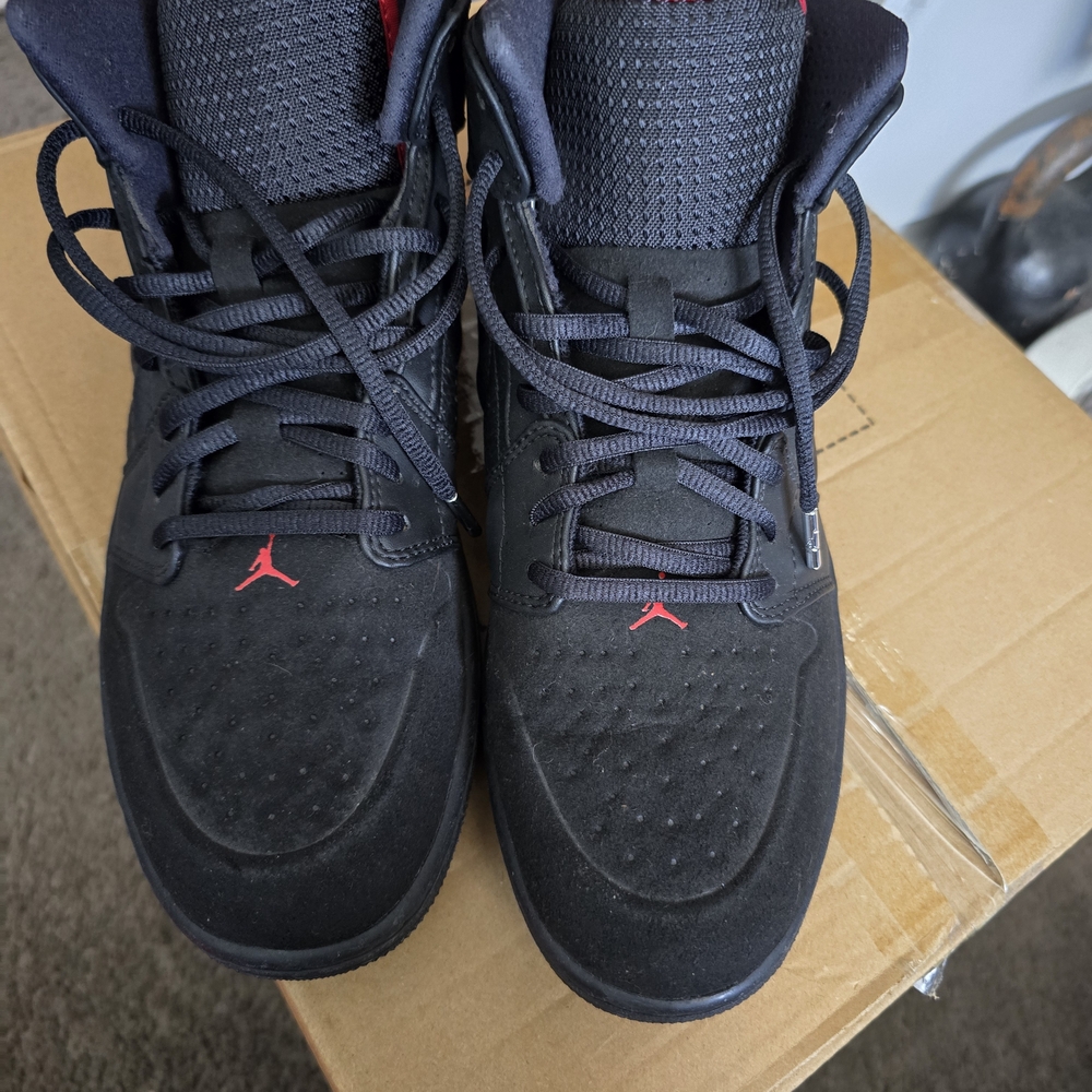 Jordan Black and Red High-Top Sneakers